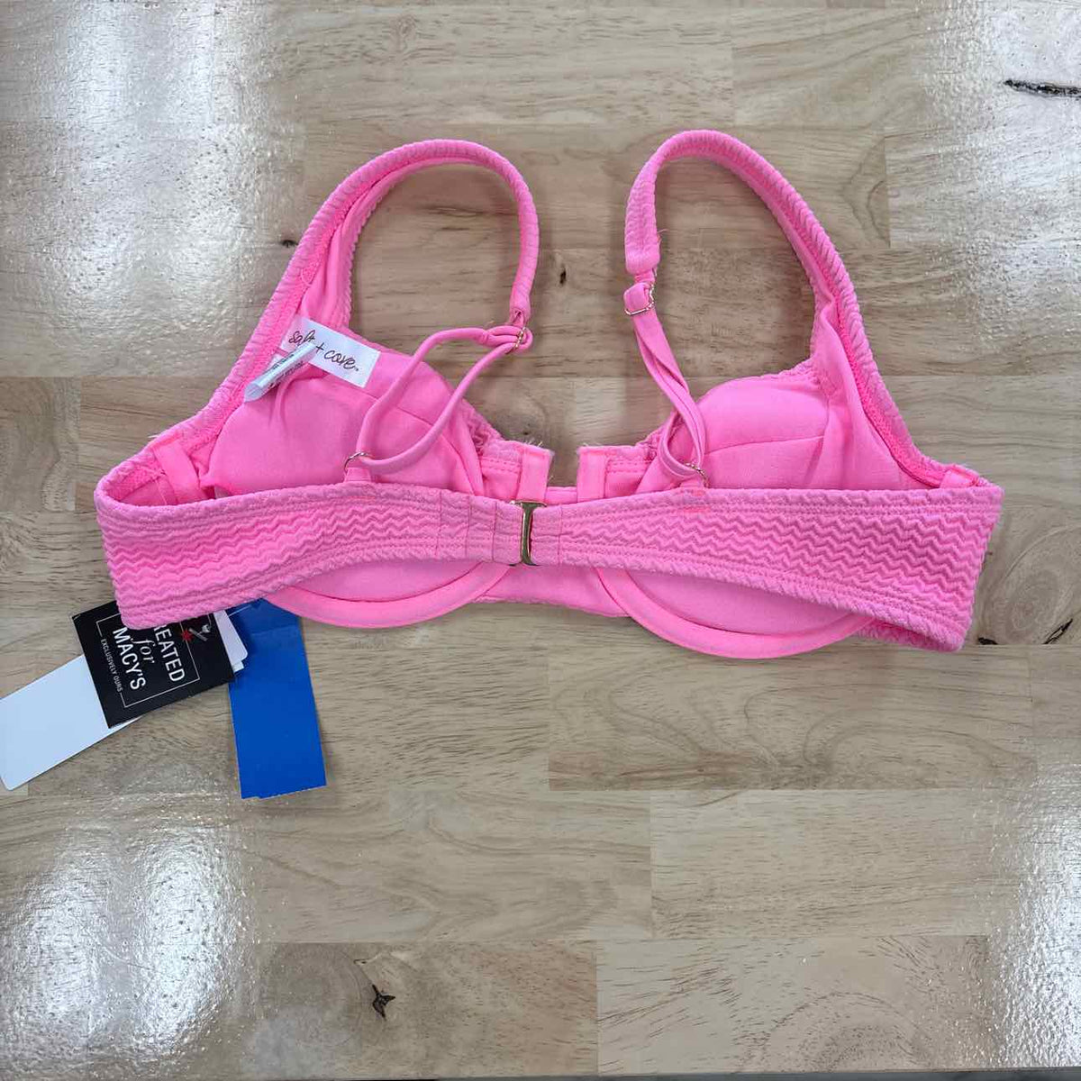 Salt + Cove Size XS Wavy-Scrunch Scoop-Neck Bralette Bikini