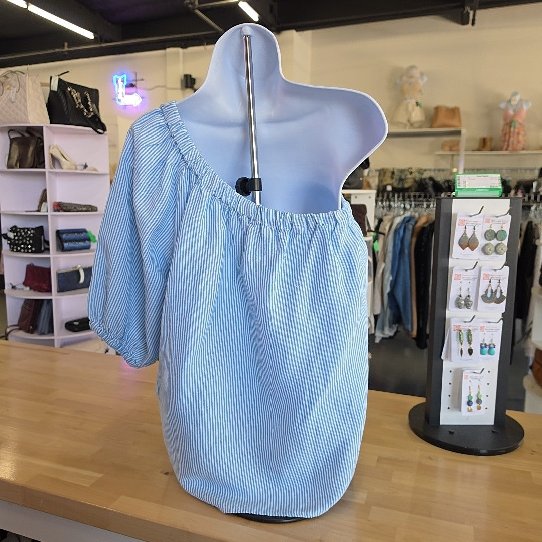 Loft Size S Blue/White Preloved Blouse SS