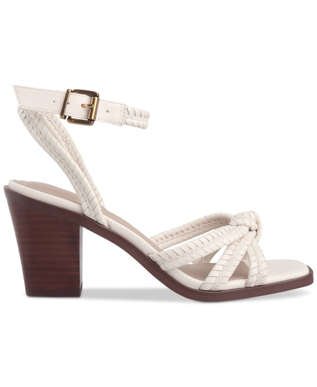 Giani Bernini Size 9 Renaee Block Heel Woven Strappy Dress Sandals -Cream