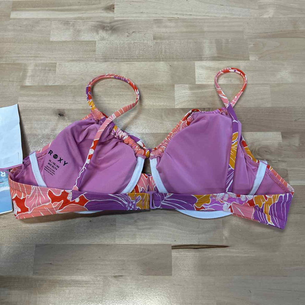 Roxy Size XL Ruched Swim Bikini Top