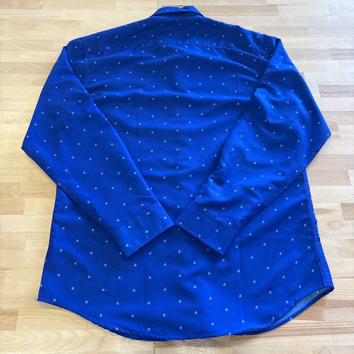 Planet B Size L Blue MENS Button Down Shirt