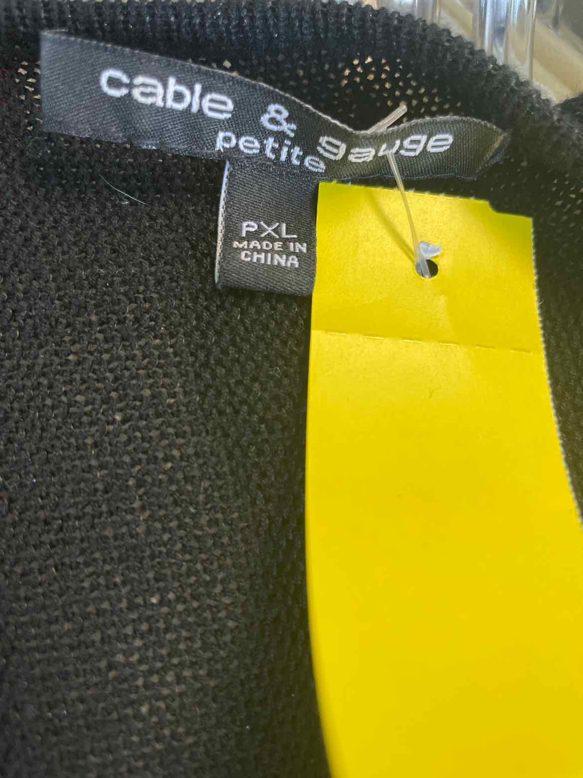 Cable & Gauge Size PXL Black Sweater