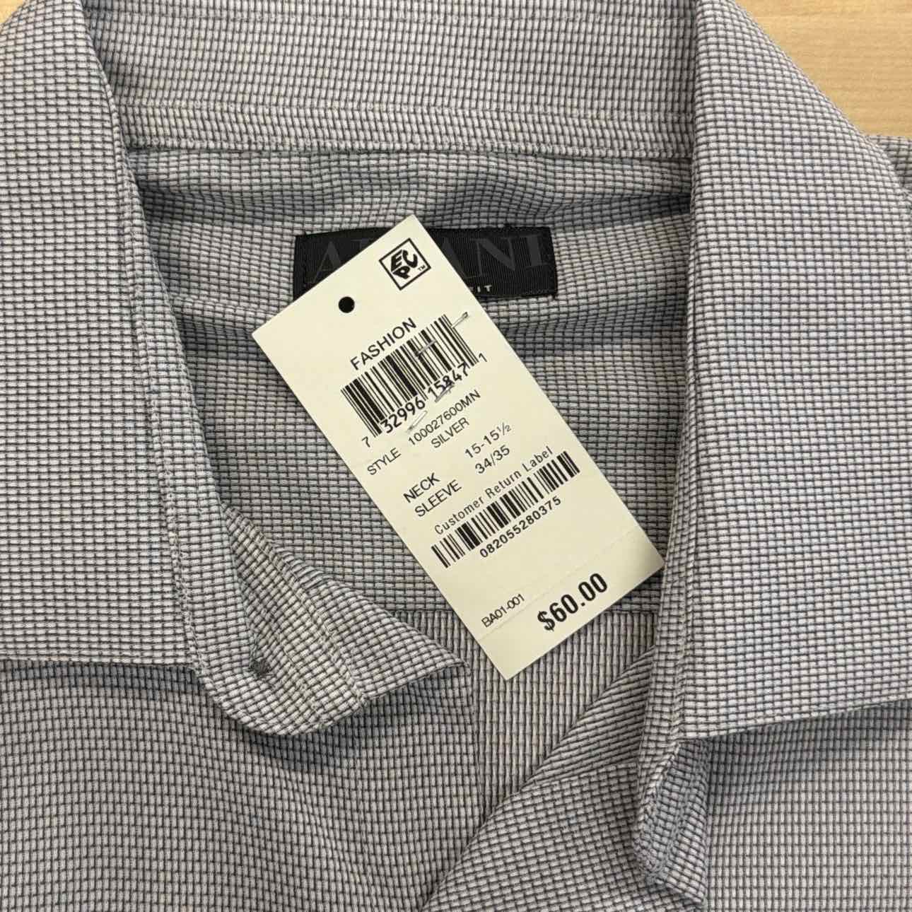 Alfani Mens Athletic Fit Twill Stretch Button Down Dress Shirt
