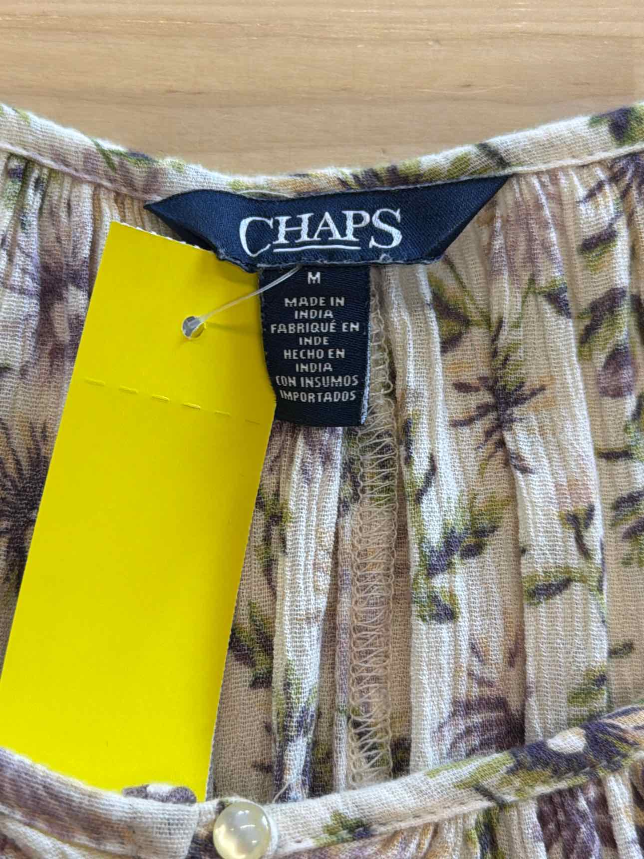 Chaps Size M Tan Blouse