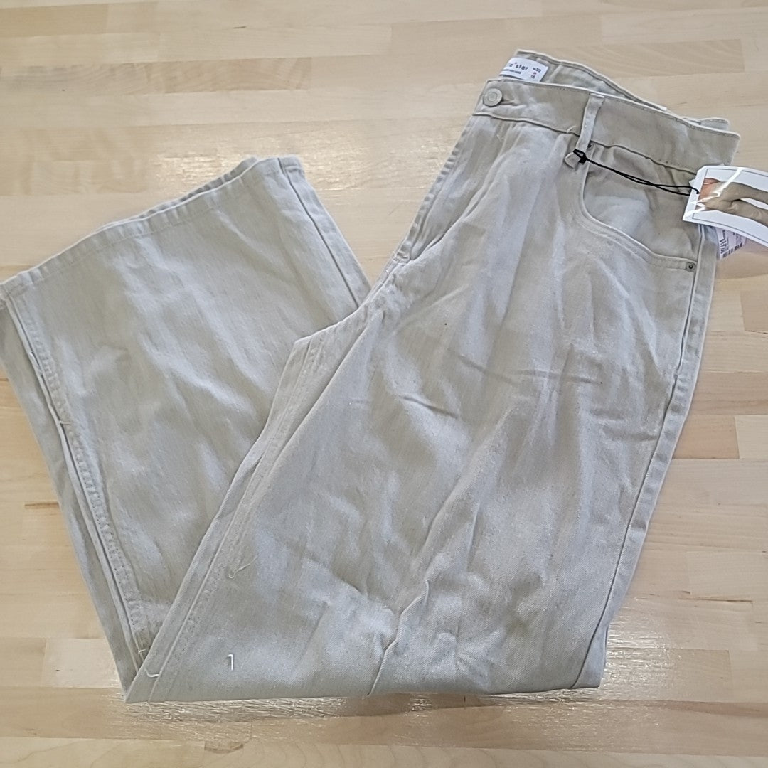 Vanilla Star Size 32 High-Rise Wide-Leg Comfy Jeans - Silver