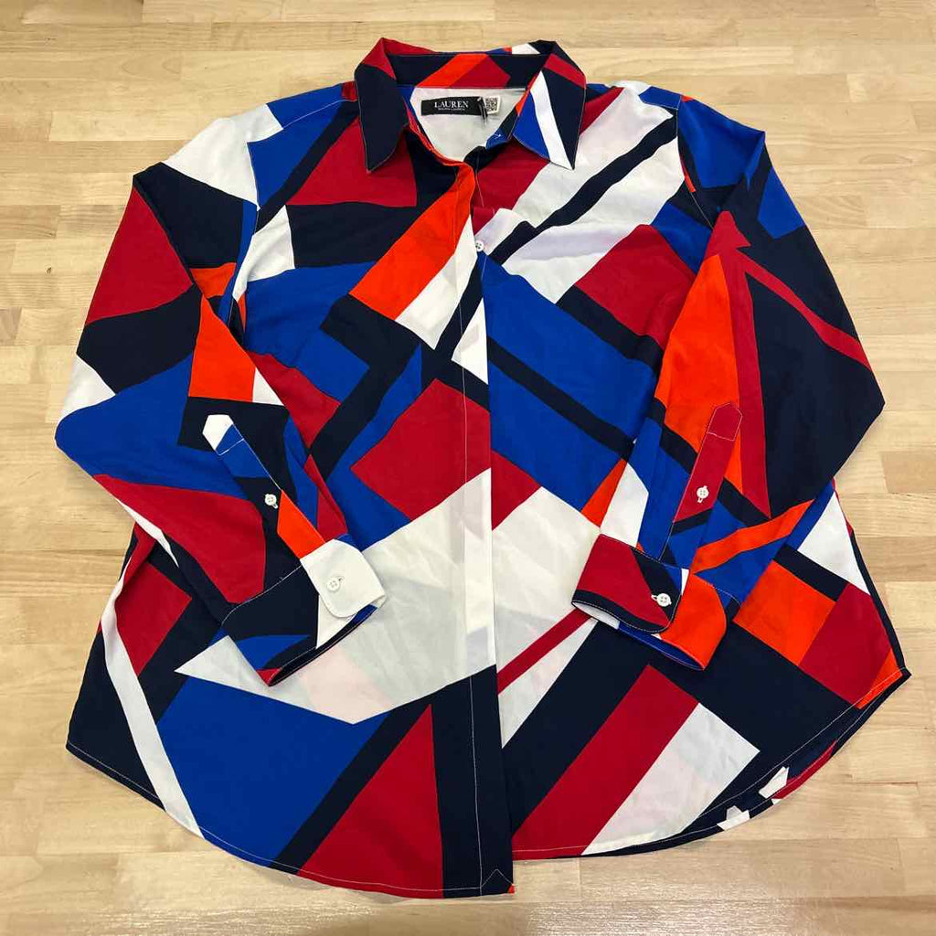 Ralph Lauren Size 1X Blue/Red T-shirt