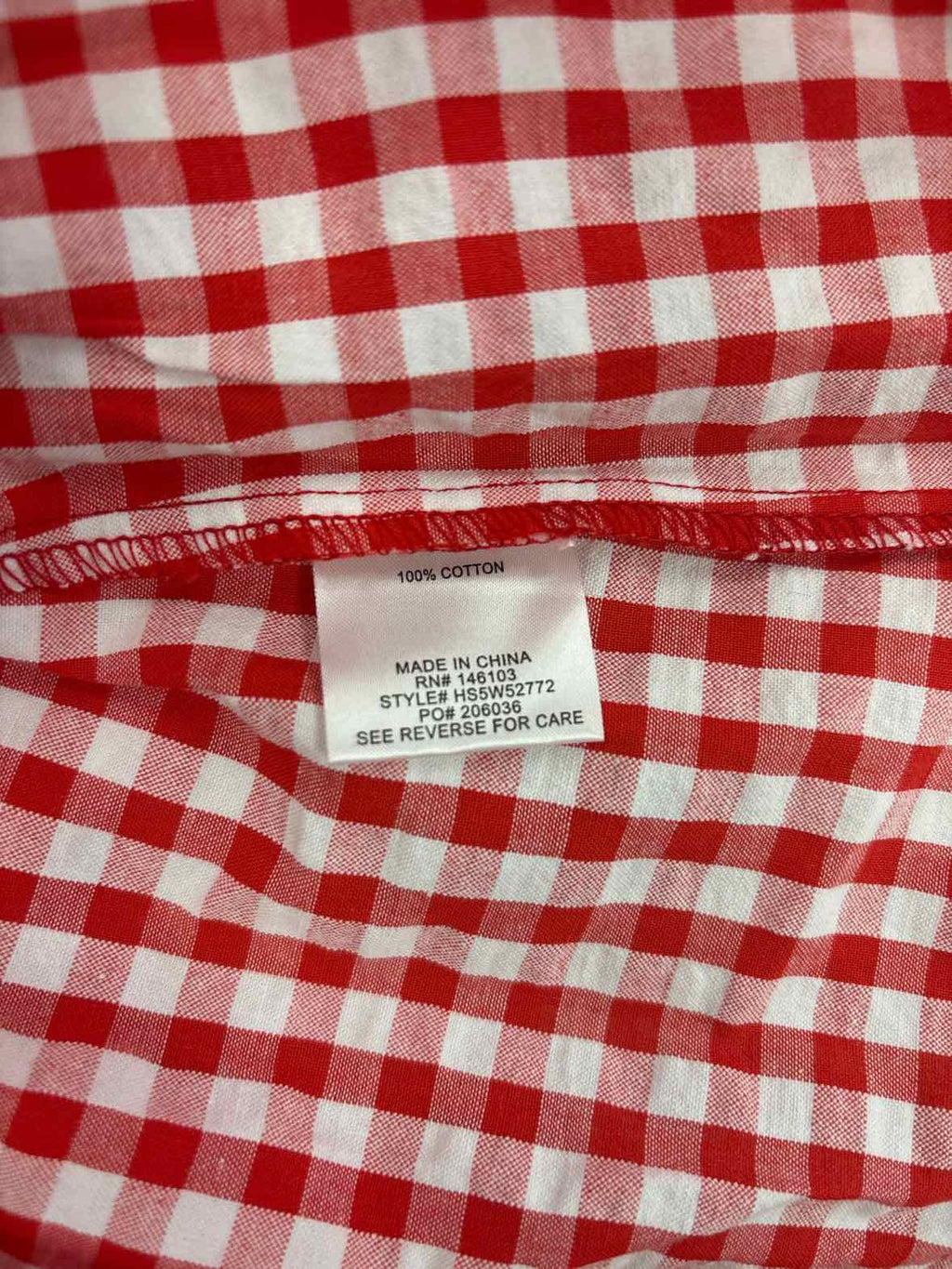hippie rose Size XL Cotton Gingham Strapless Mini Dress - Red