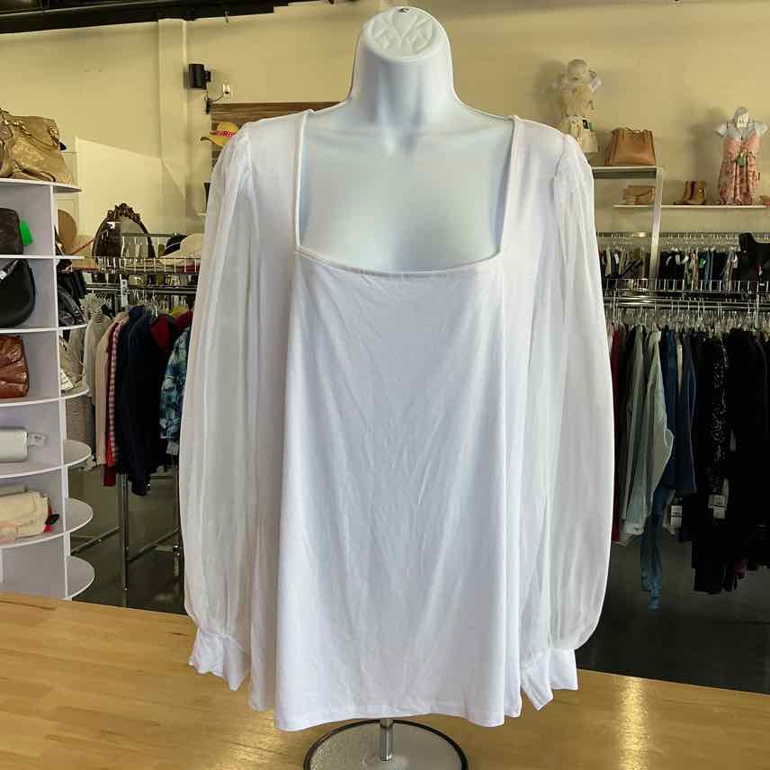 Eloquii Size L White Preloved Blouse LS