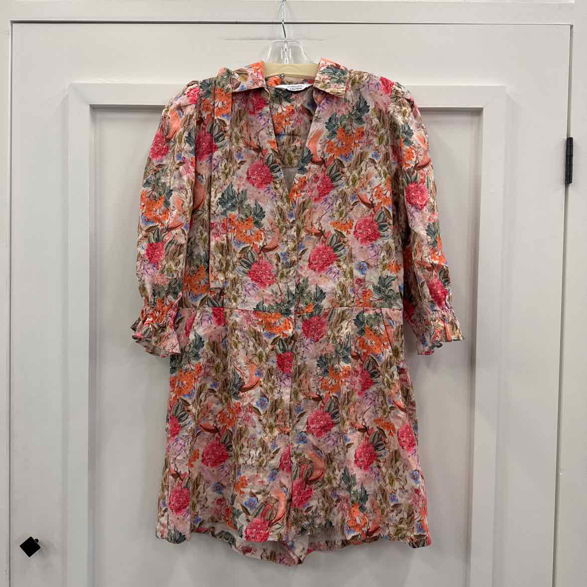 & Other Stories Size L Multi-Color Linen Preloved Romper