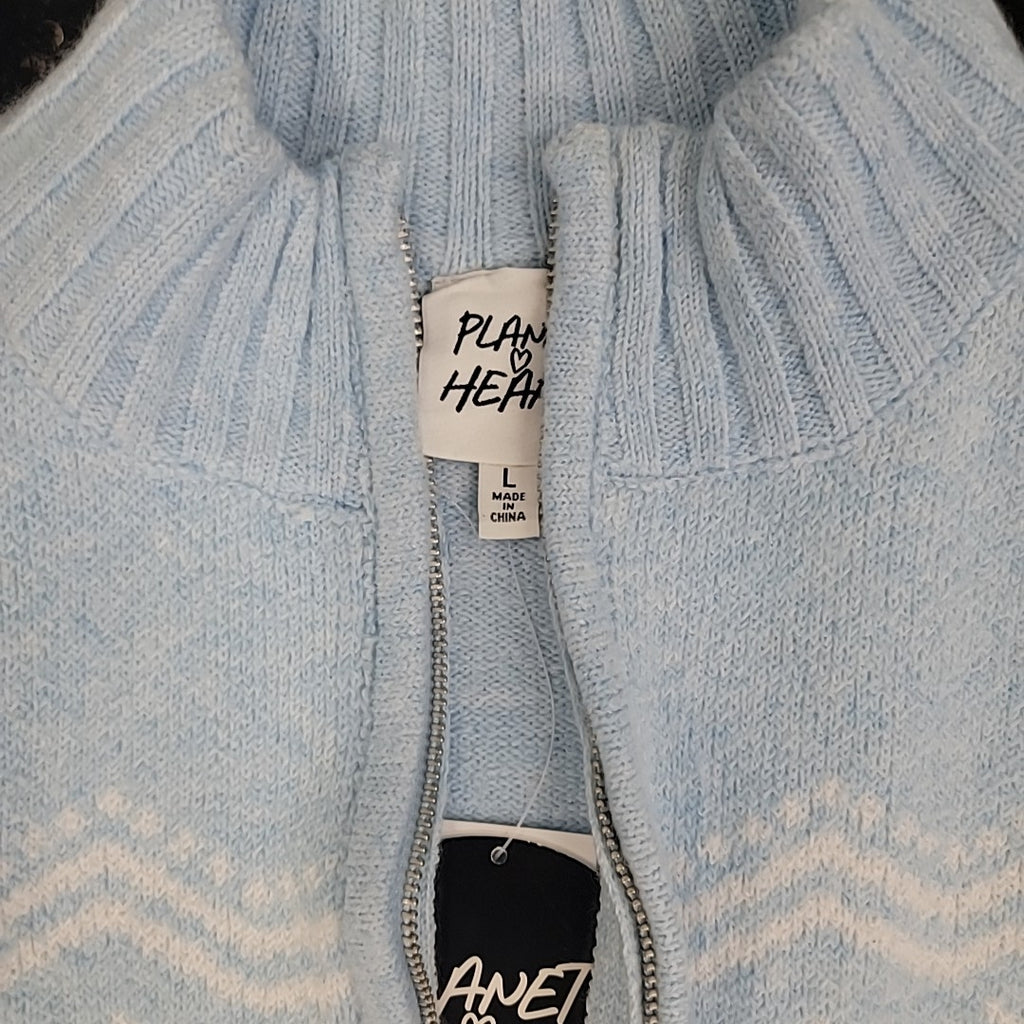 Planet Heart Size L Blue Sweater