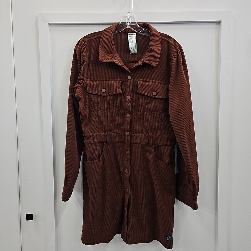Hurley Juniors' Holland Long-Sleeve Mini Dress - Cocoa