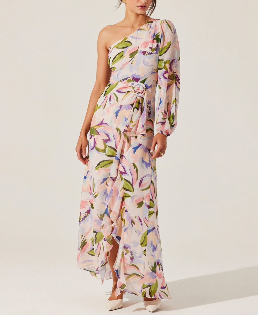 Astr the Label Women's Sandersonia One-Shoulder Maxi Dress - Pink Floral