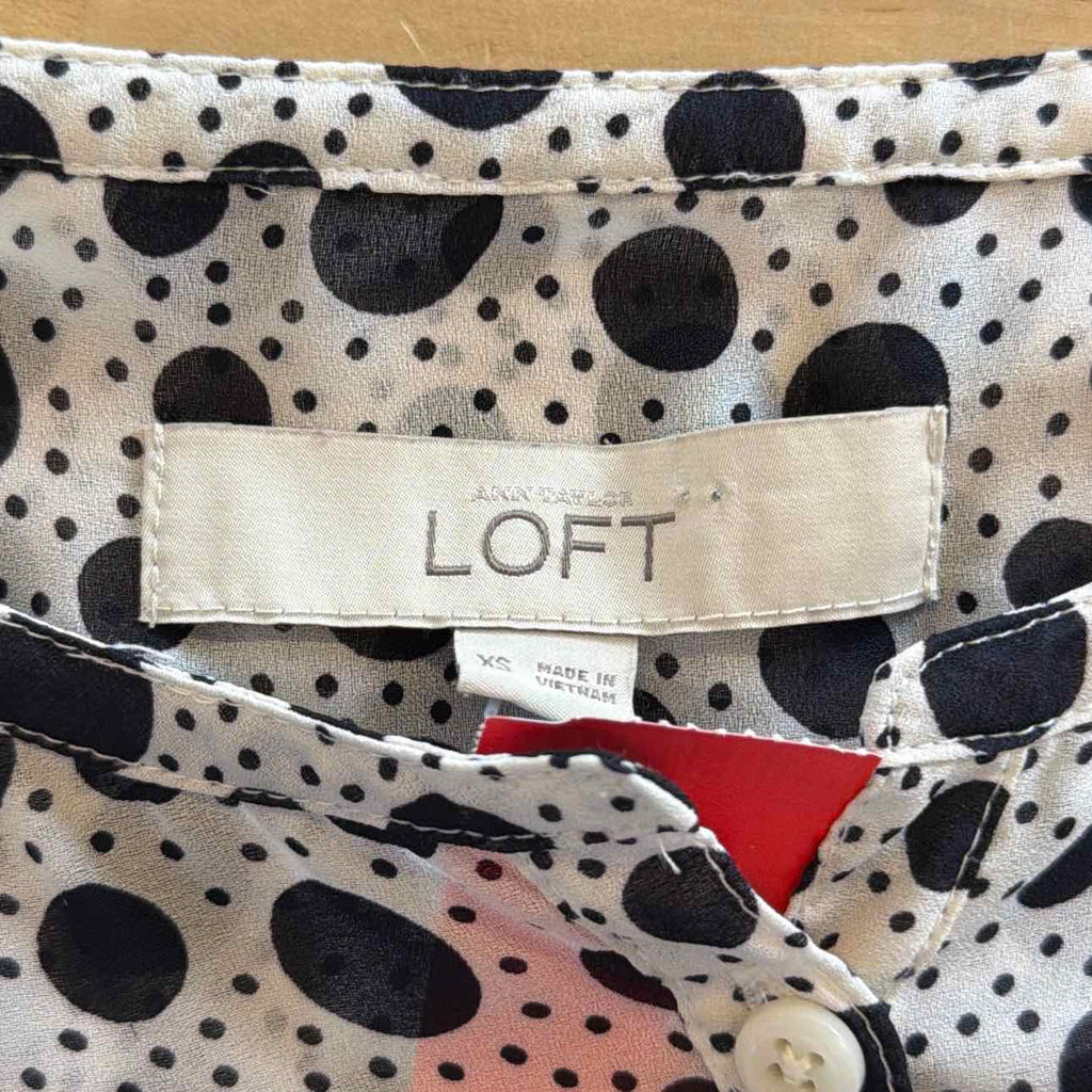 Loft Size XS Black/White Used Blouse