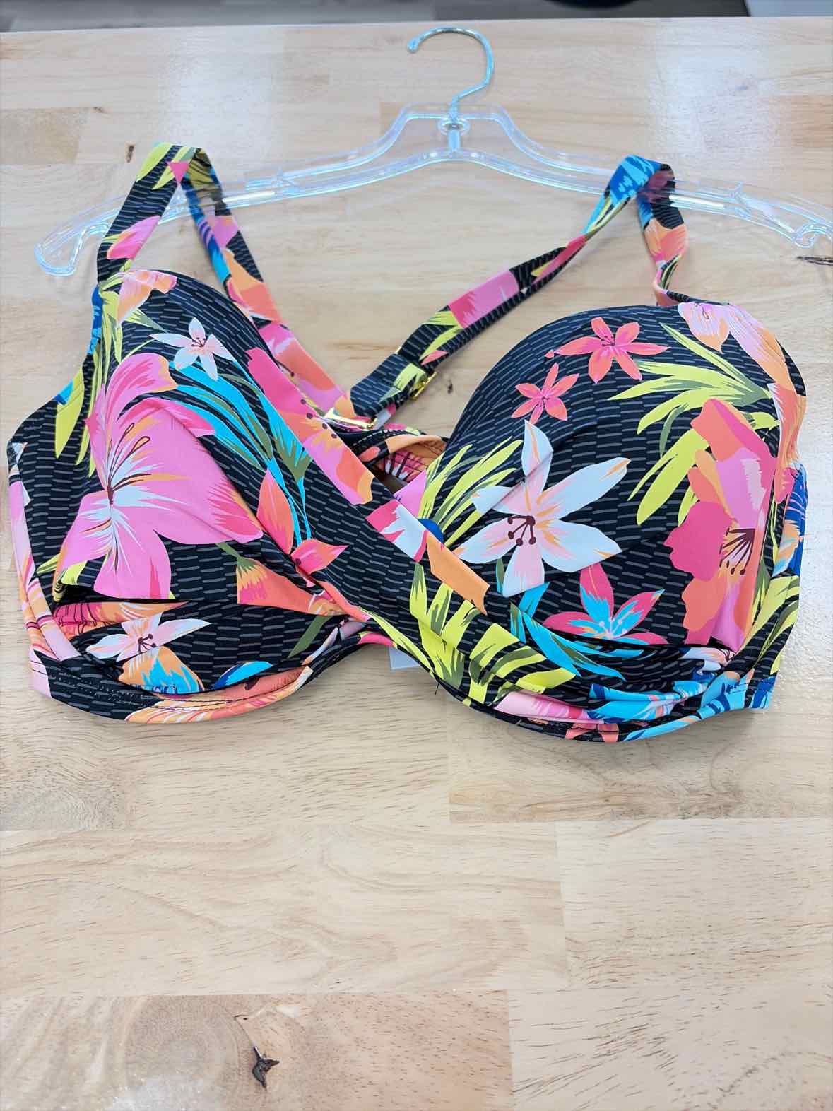 Bleu Size 38D Sweet Escape Bra-Sized Bikini Top - Multi