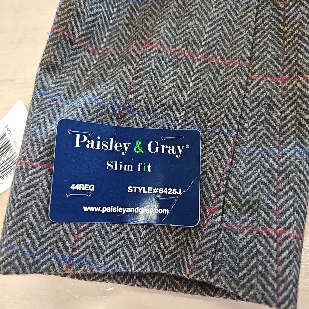 Paisley & Gray Mens Slim Fit Tweed Sport Coat Blazer 44 R Hunter Green
