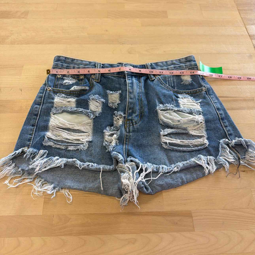 Boohoo Women Size 6 Blue Denim Preloved Shorts