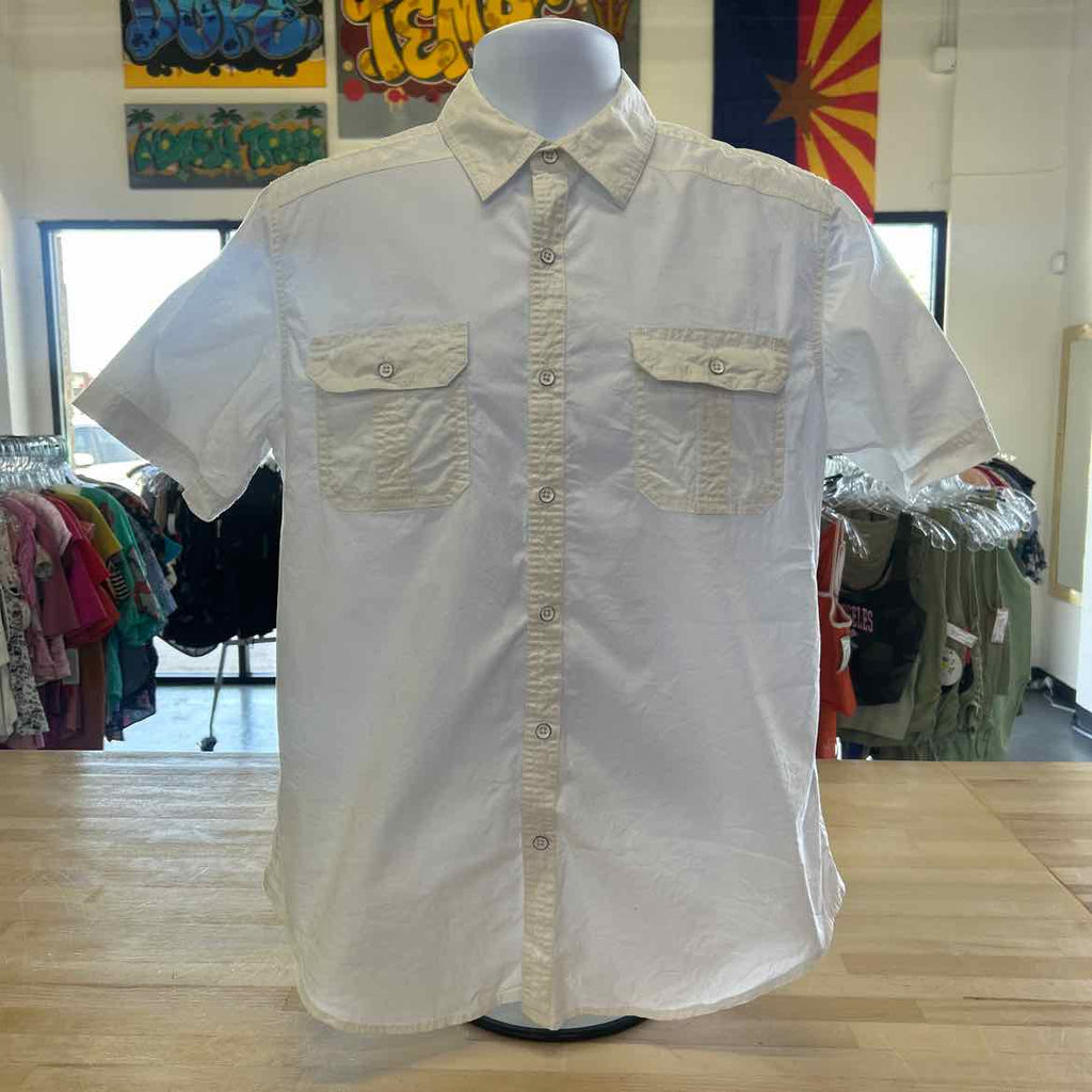 PD&C Size M White Preloved MENS Button Down Shirt