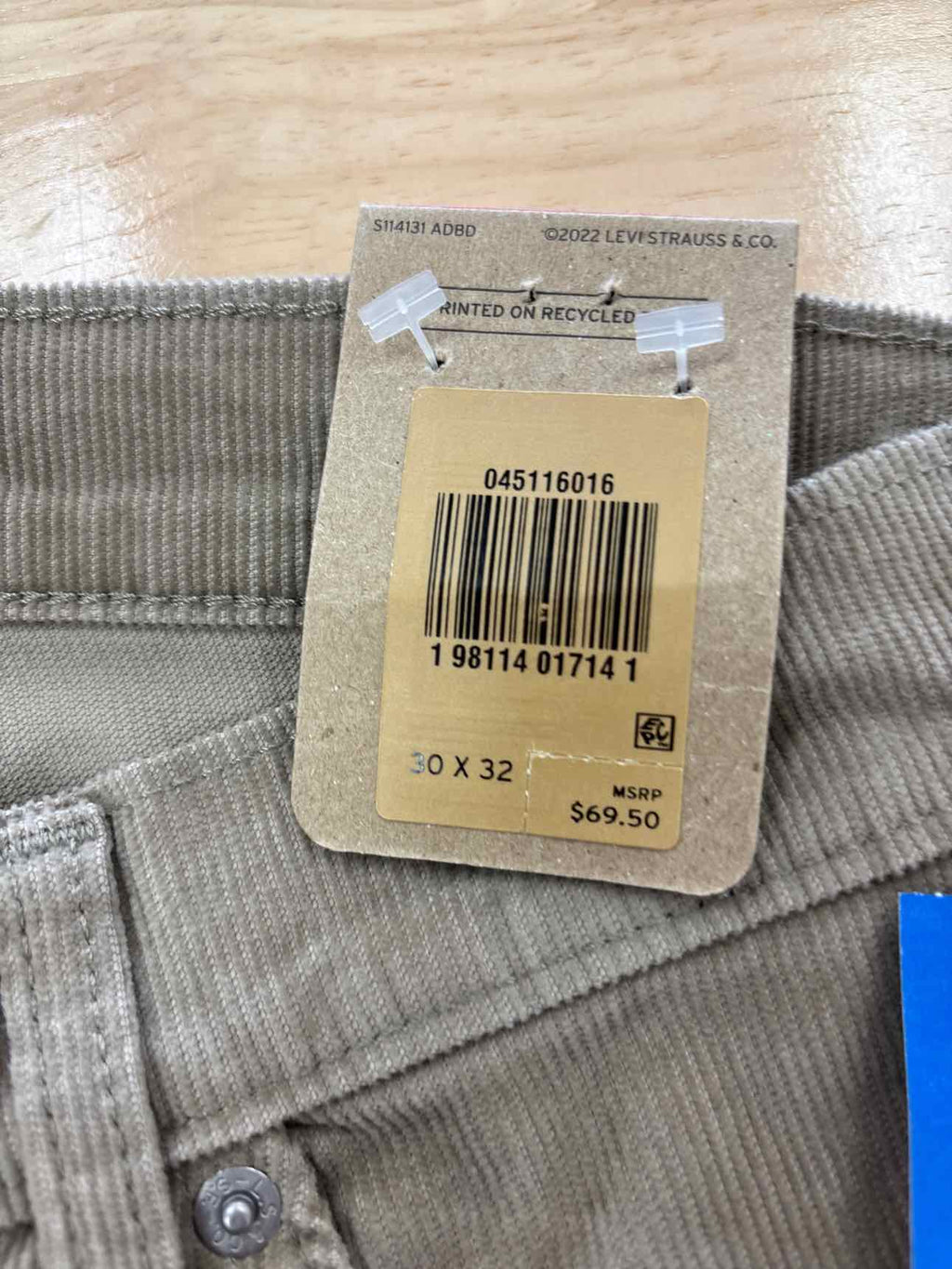 Levi's Size 30x32 Slim Fit Corduroy Men's Jeans