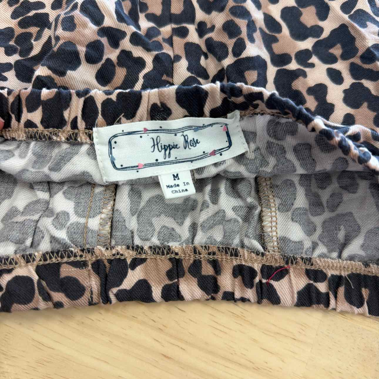 hippie rose Women Size M  Brown New Shorts  Leopard Pull-on Drawstring Shorts
