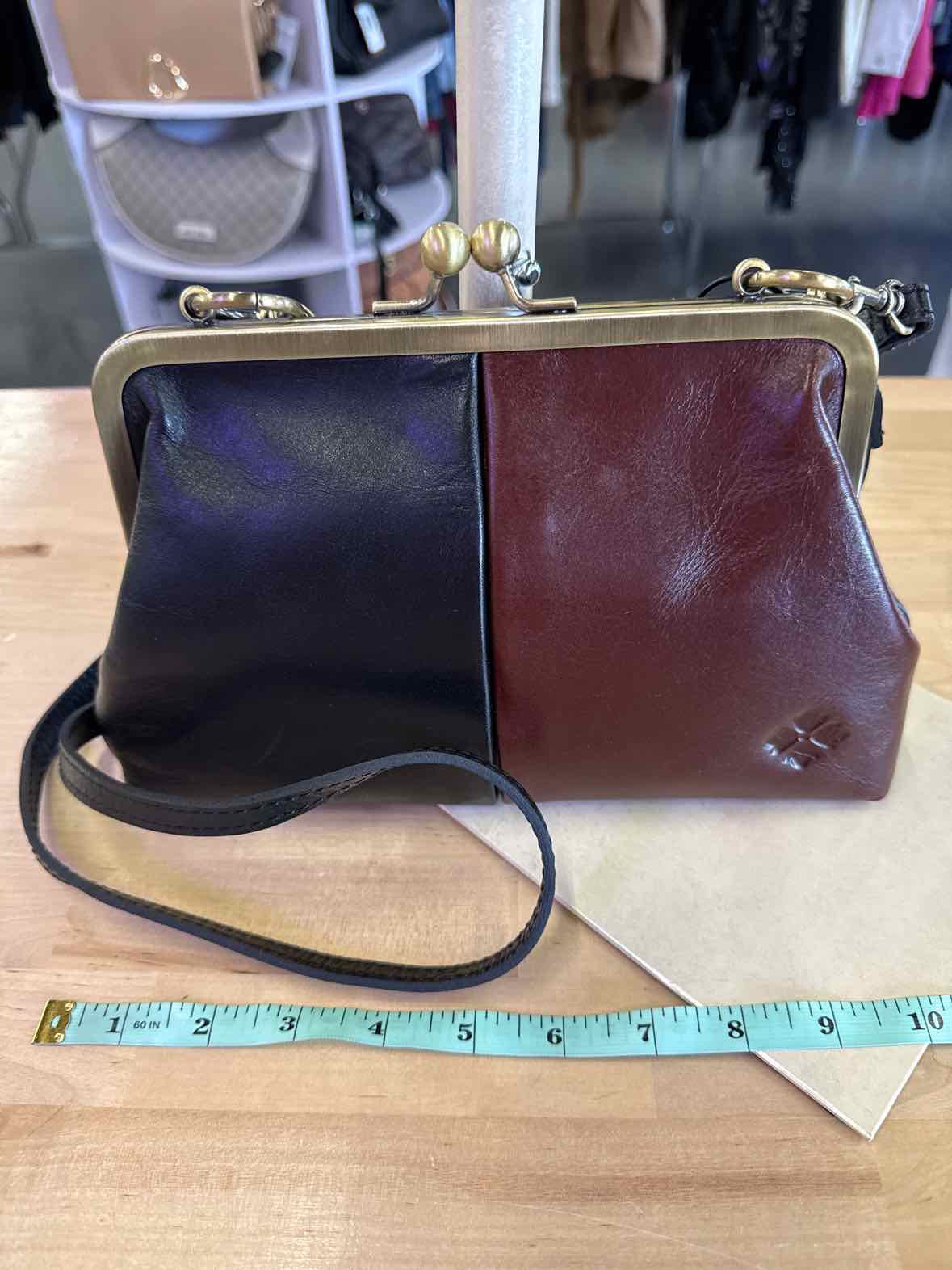 Patricia Nash Black & Brown Vione Frame Kisslock Leather NWOT