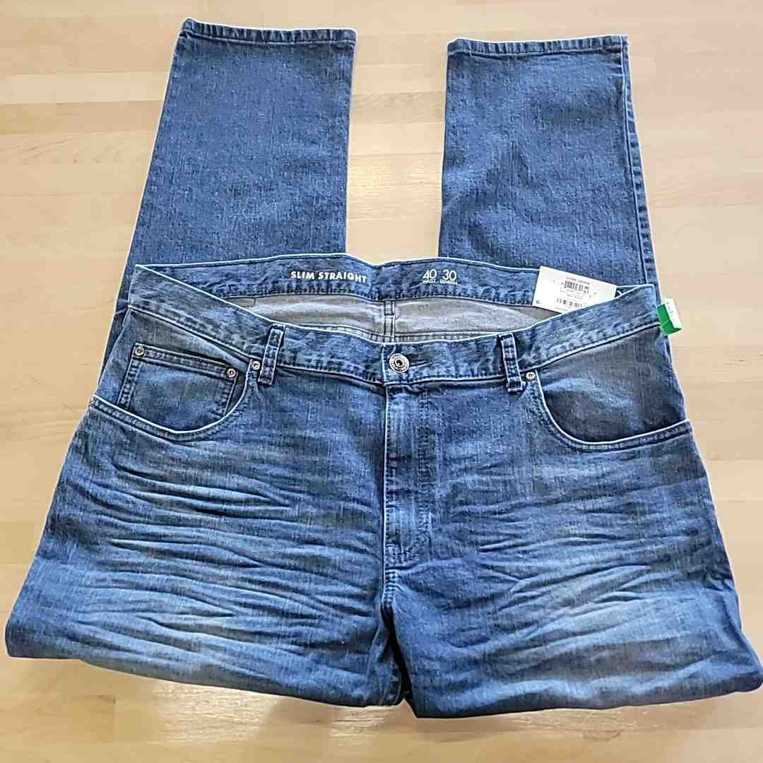 INC Men's Size 40x30 Blue MENS Slim-Fit Medium Wash Jeans