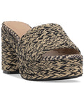 INC Size 5 Black Beige Hazila Platform Sandals