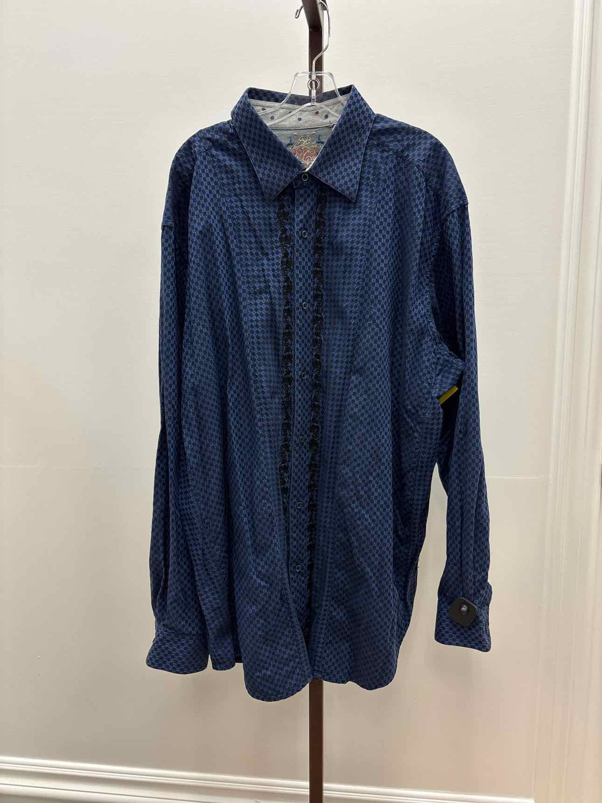 Robert Graham Size XXL Navy Preloved MENS Button Down Shirt