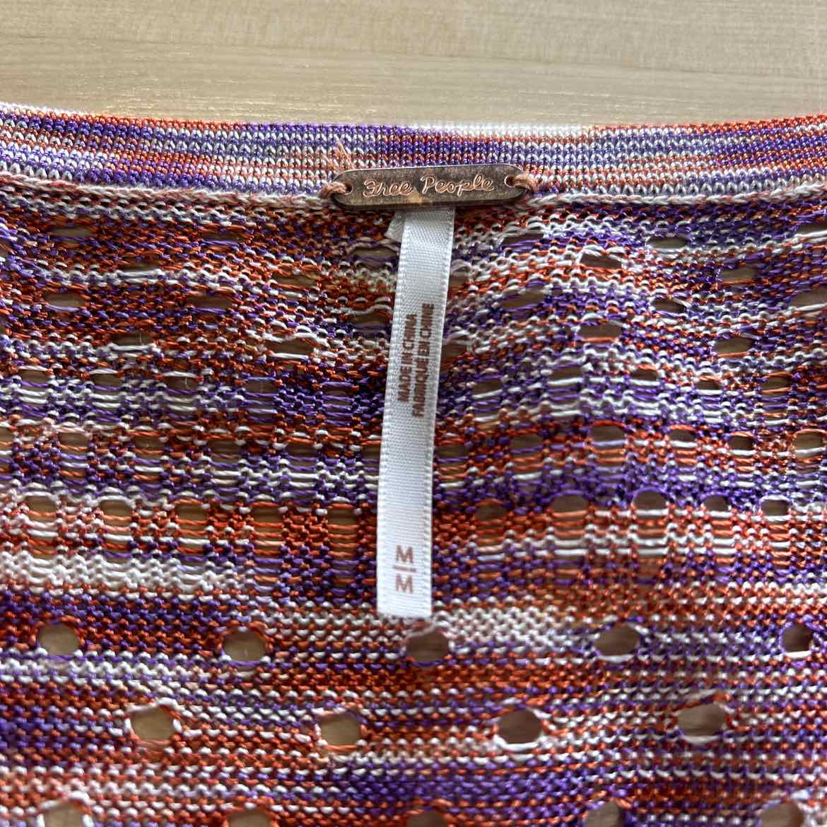 Free People Size M Purple & Orange Cardigan