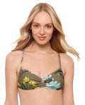 Salt + Cove Size XL Floral-Print Sweetheart Bikini Top