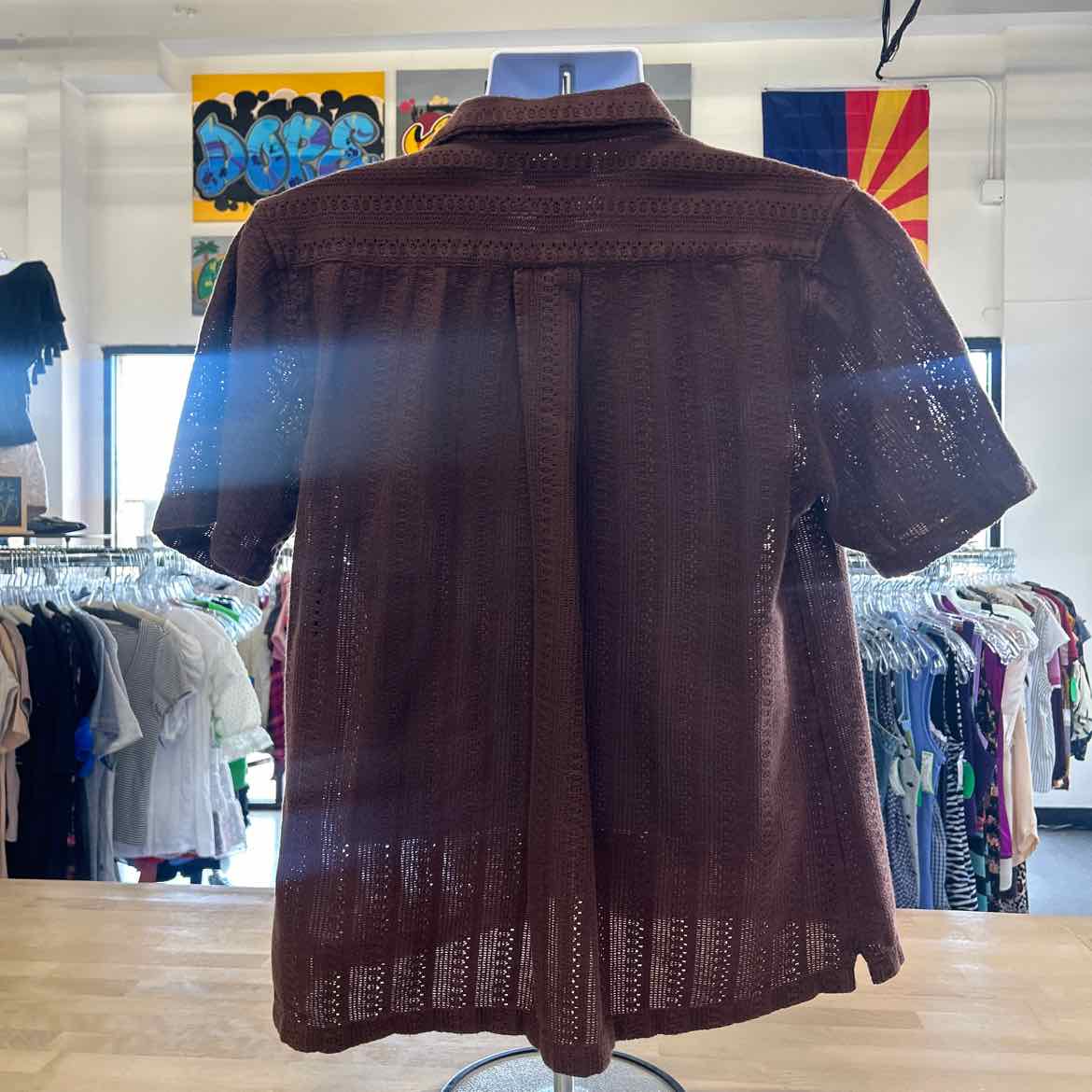 Cotton On Size M Brown Preloved MENS Button Down Shirt