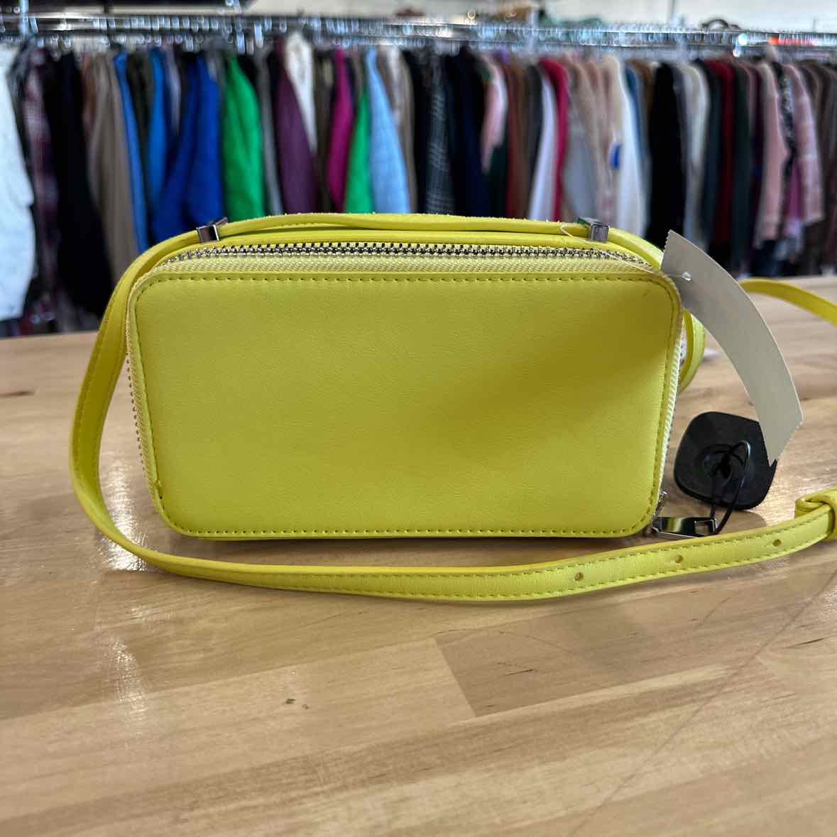 DKNY Carter Mini Logo Camera Bag Acid Yellow Handbag