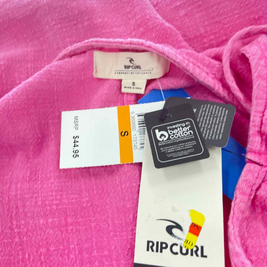 Rip Curl Size S Classic Surf Cotton Sleeveless Romper - Hot Pink