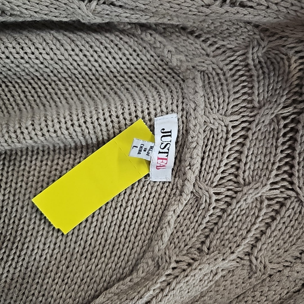 JustFab Size L Brown Cardigan