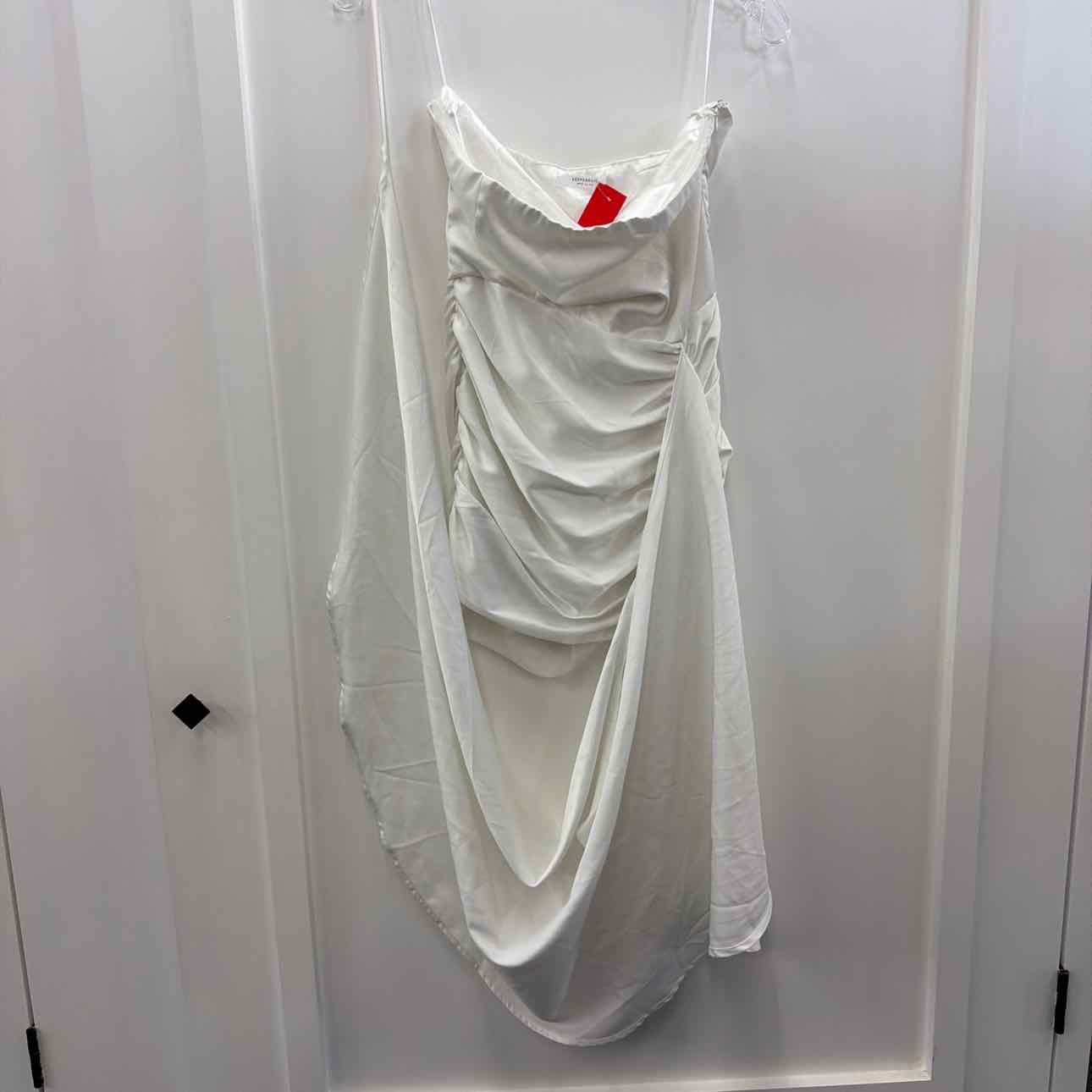 Peppermayo Size 4 White Satin Preloved Mini Dress