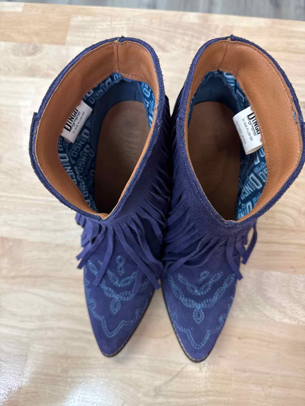 Dingo Size 9 Purple Leather Preloved Fringe Bootie