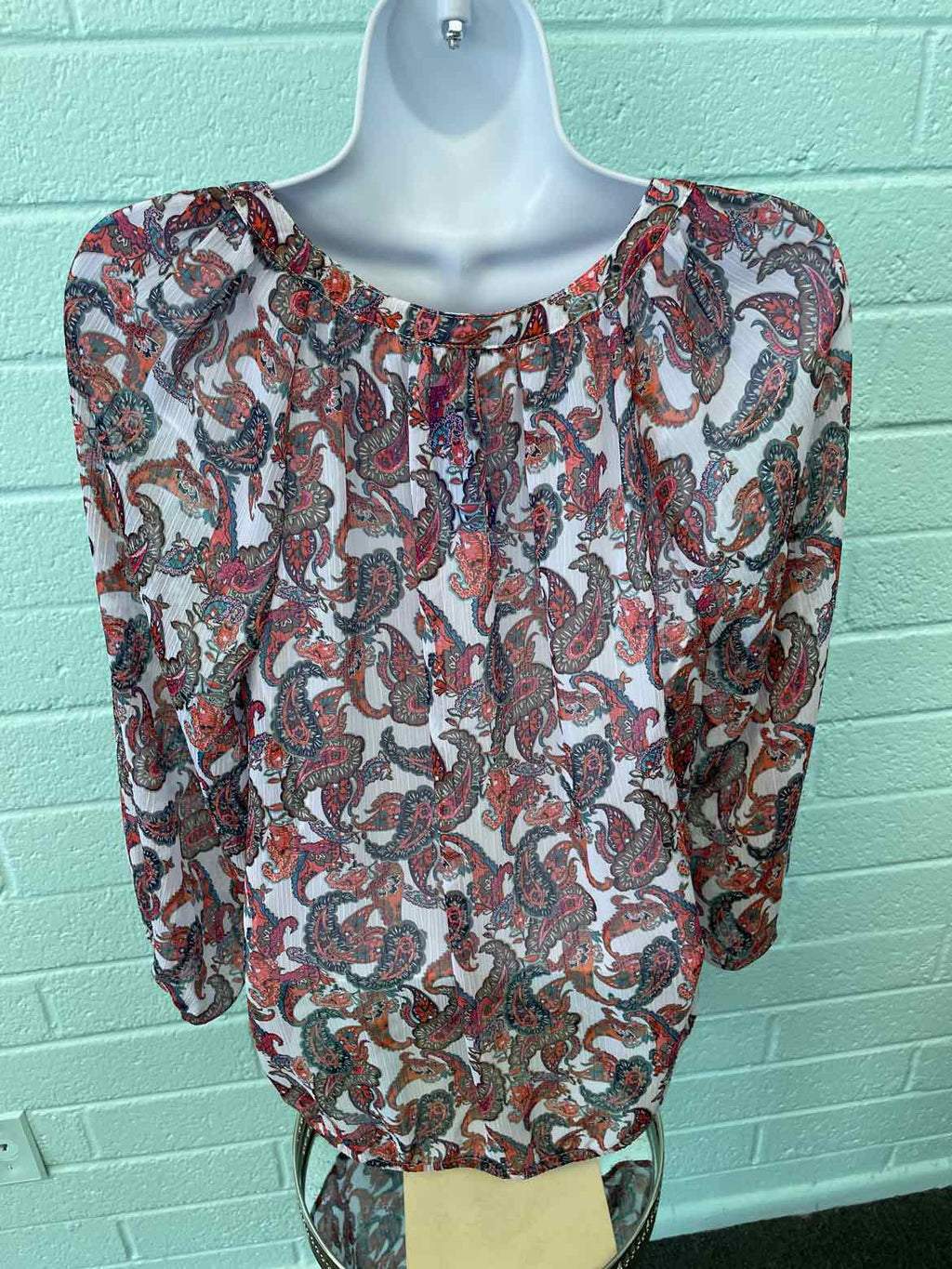 Liz Claiborne Size S Lavender Print Blouse