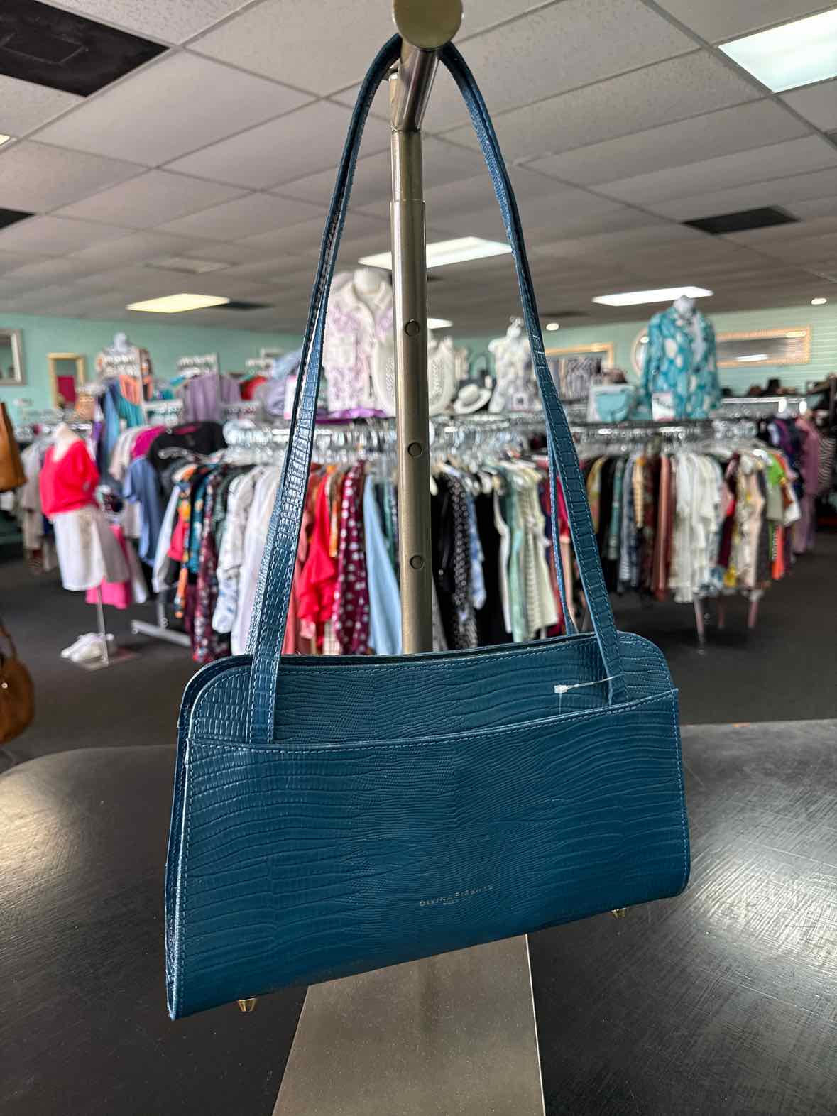 Divina Firenze Blue Shoulder Leather Handbag