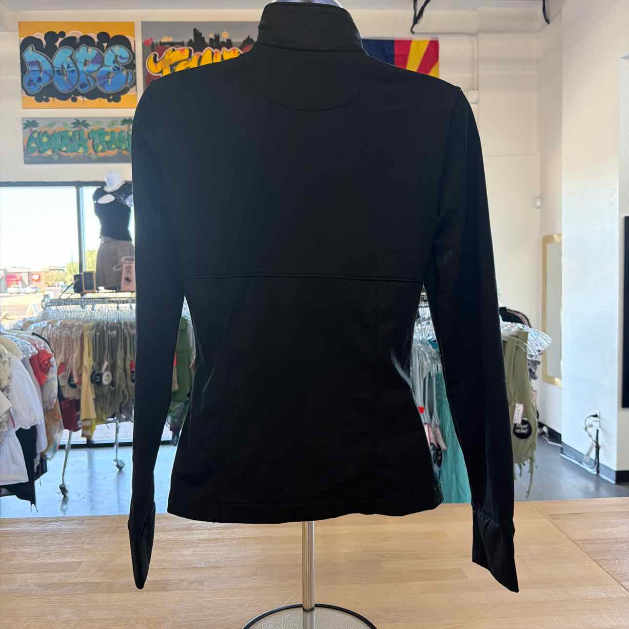 Size XS Black Polyester Spandex Preloved Athletic Jacket
