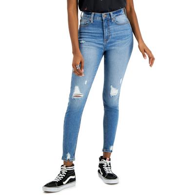 Celebrity Pink Juniors' High Rise Distressed Skinny Ankle Jeans - Time Travel