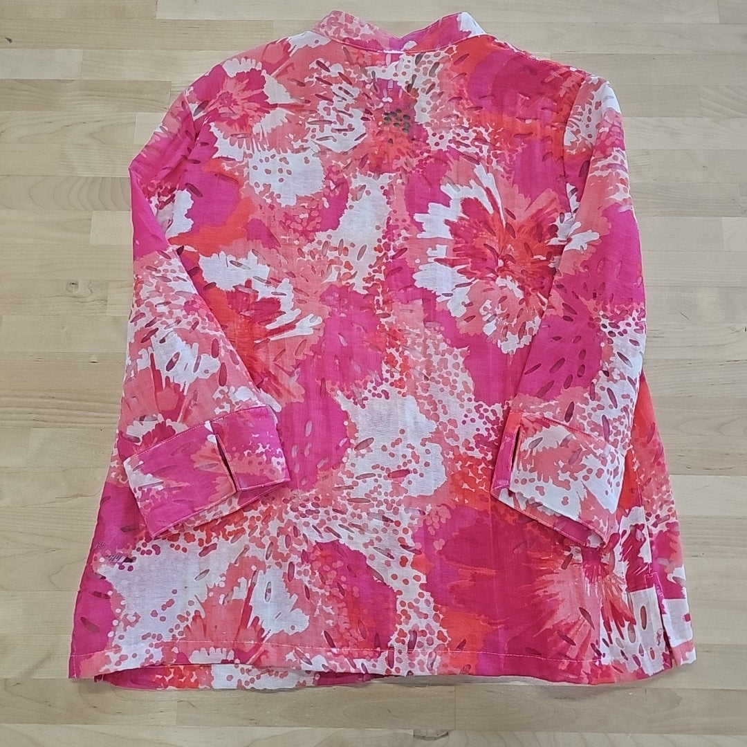 Ruby Rd Size 12 Pink Button Down Shirt