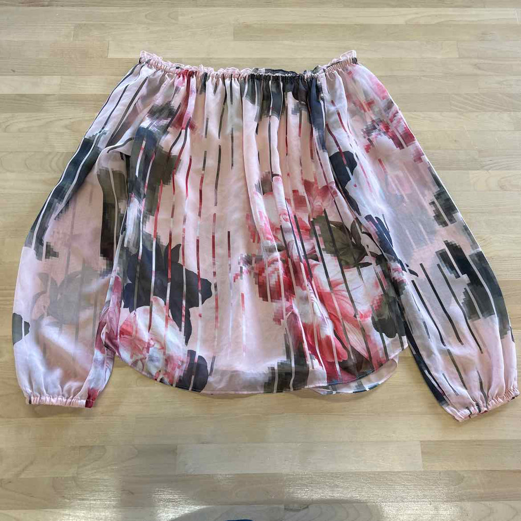 WHBM Size XS Pink Print Blouse