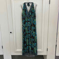 R&K Size 14 Blue/brown Rayon Preloved Dress