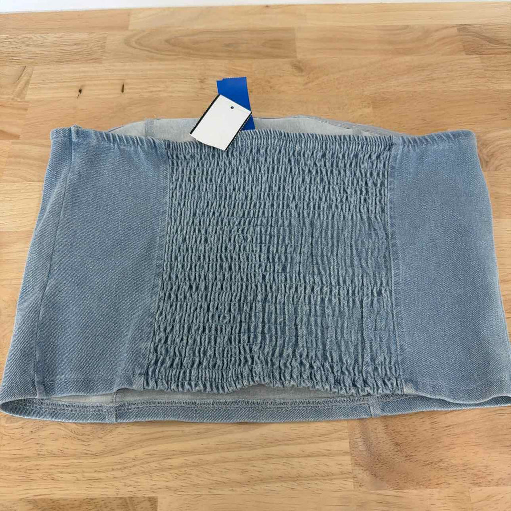 Madden Girl Size XL Denim Tube Top - Light Wash