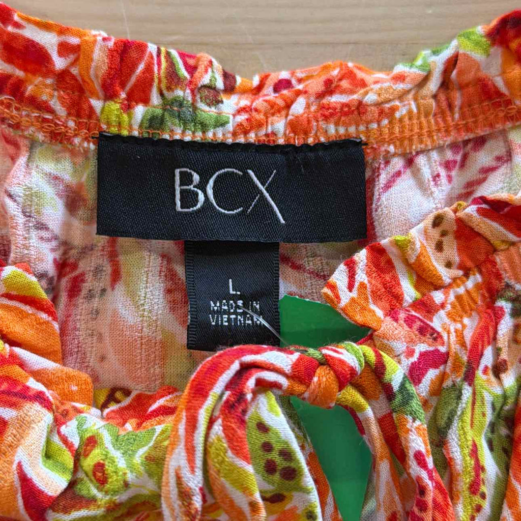 BCX Size L Red Orange Sleeveless NWT