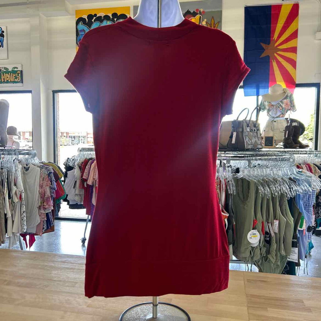 Vol.1 Size M Red Rayon Preloved Blouse SS