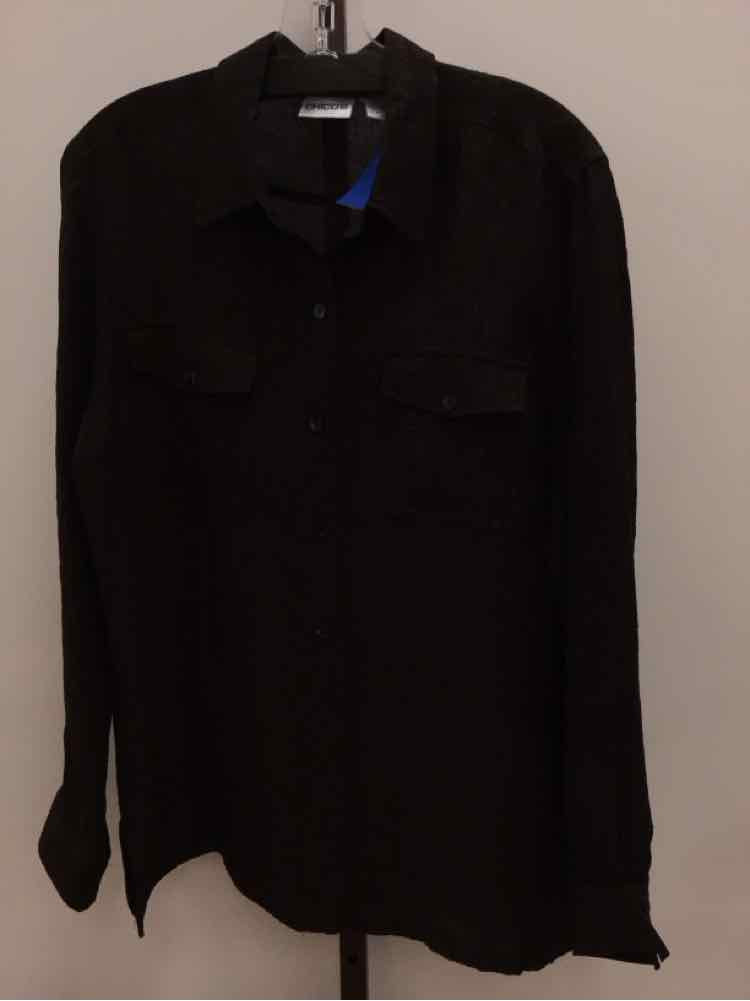 Chico's Size 1 Brown Silk Preloved Blouse LS
