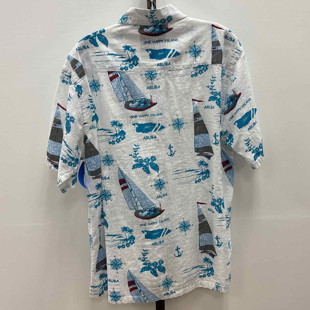 White Sands Size M White Preloved MENS Button Down Shirt