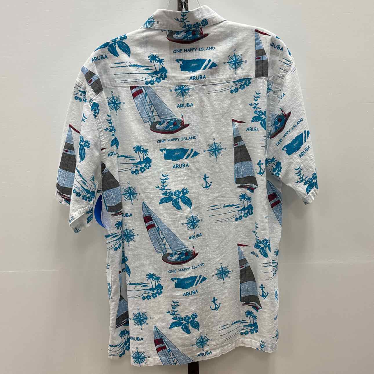 White Sands Size M White Preloved MENS Button Down Shirt