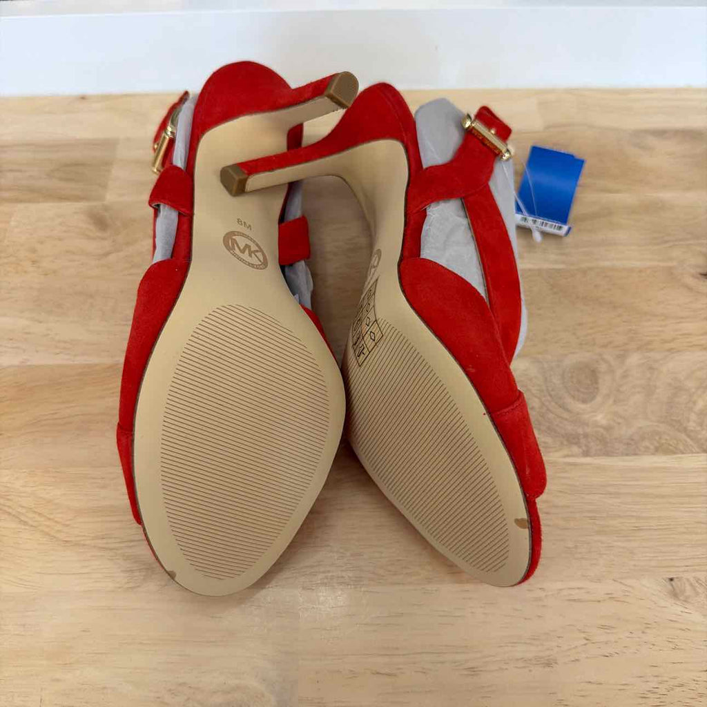 Michael Kors Size 8 Red/Orange Suede New Sandals