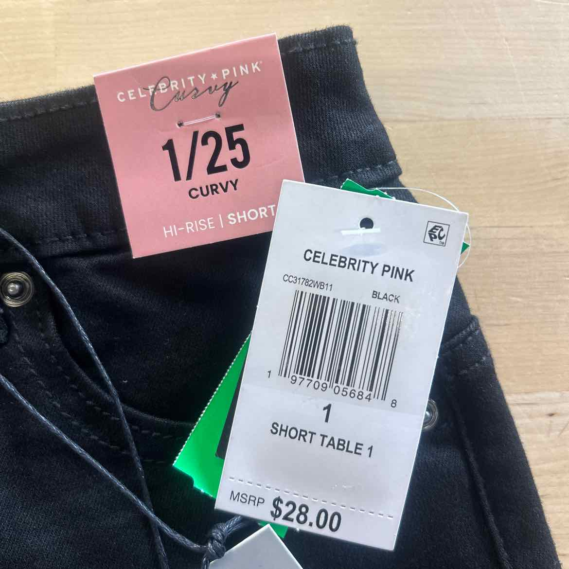 Celebrity Pink Juniors' 4" High-Rise Curvy Denim Shorts - Black - 1